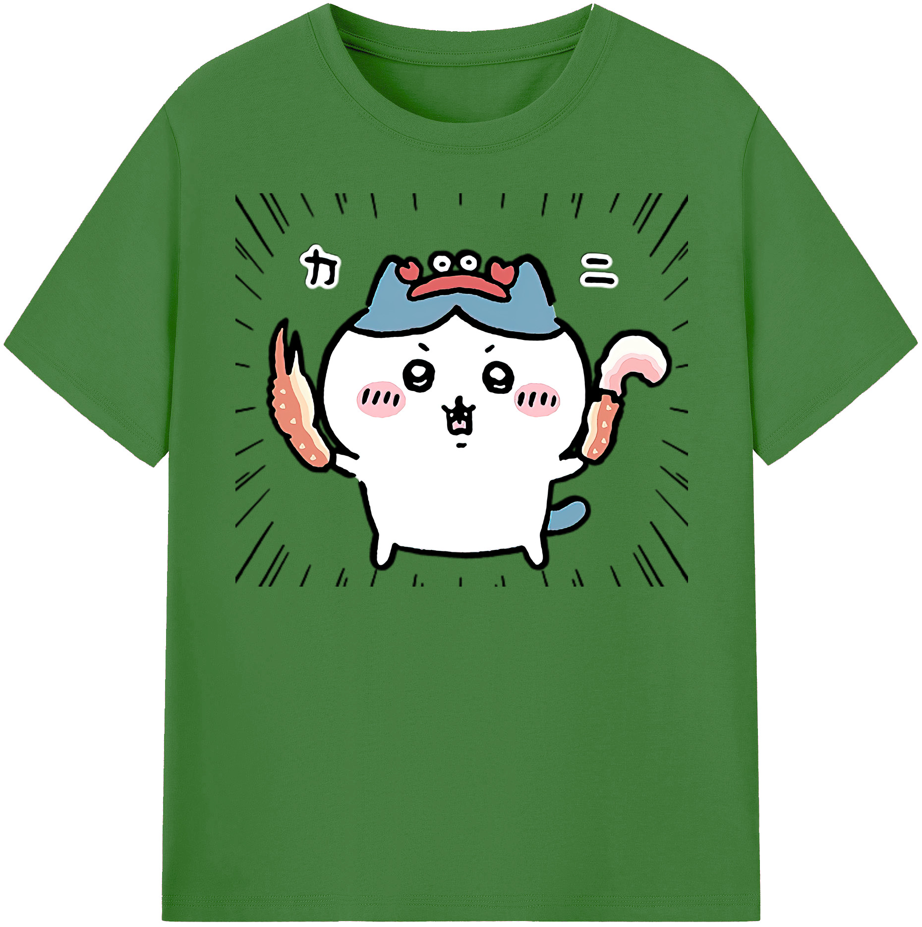 （画像用） ちいかわ ハチワレ Chii-kawa hachiware レディースカジュアルプリントTシャツ（綿100％）